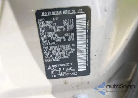2011 Nissan Quest Sl from USA, damaged, VIN JN8AE2KP2B9008213